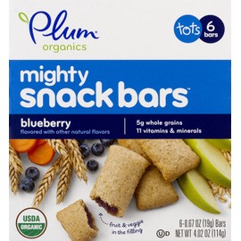 Plum Organics Mighty 4 Essential Nutrition Bars, Blueberry with Carrot, 0.67 Ounce, 6 Count