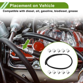 HOPESPANNER 3/8" Fuel Line Kit 5.01ft Vacuum Hose Automotive Fuel Hose with 10 Clamps 1 Set