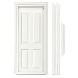 MyTinyWorld Dolls House Miniature Internal White Painted 4 Panel Door