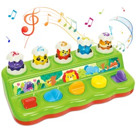 Baby Toys 6 to 12 Months, Musical Pop-Up Cause and Effect Toys with Light & Music for 12-18 Months, Learning Educational Infant Toys for Toddler Boy Girl 7 8 9 10 11 Month 1-2 Year Old Gift