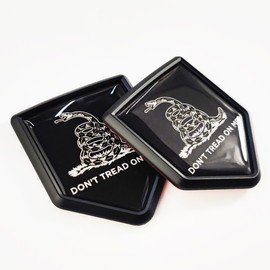 Newperlite Black Gadsden Flag Decal Sticker Car Emblem Dont Tread on Me Flag Car Decoration Accessories Shield for Truck Vehicles Cars, 2 Pack