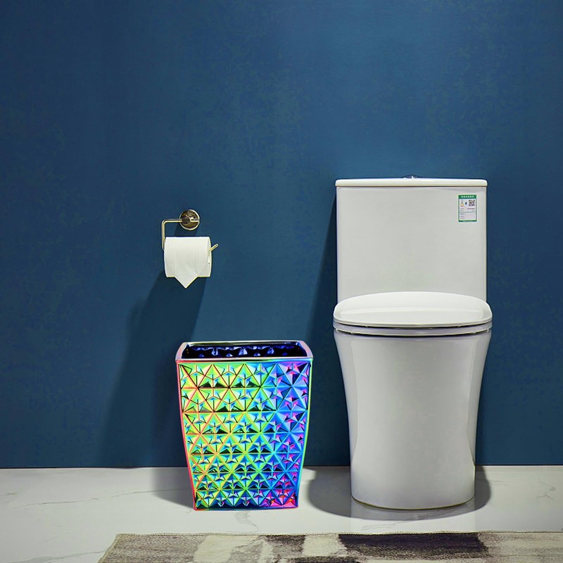 Colorful Bathroom Trash Can Small Wastebasket, Garbage Container Bin for