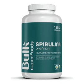 Suplemento Espirulina Orgnica 180 Cpsulas De 500 Mg 100 Natural Sin Gluten Apto Keto Bulk Superfoods                                                  