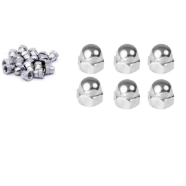 Stainless Steel Cap Nut Hex Acorn Dome Head M3 M4 M5 M6 M8 M10 Marine Grade Nut for Screws Bolts Fasteners, Rust-Resistant Hardware, DIY Home Improvement Outdoor Projects - Pack of 6 (M6)