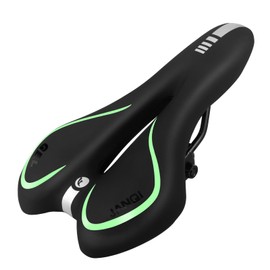 Comfortable Bike Seat for Men & Women, Waterproof Bicycle Seat, Breathable Mountain Bike Saddle, Gel Bicycle Saddle for MTB, BMX, Road Bike, City Bikes, Exercise Bikes(Green)
