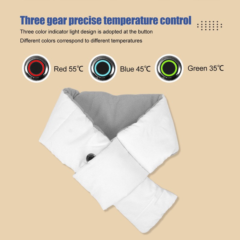 Electric Heating Scarf 3 Gears Indicator Light Skin Friendly Windproof