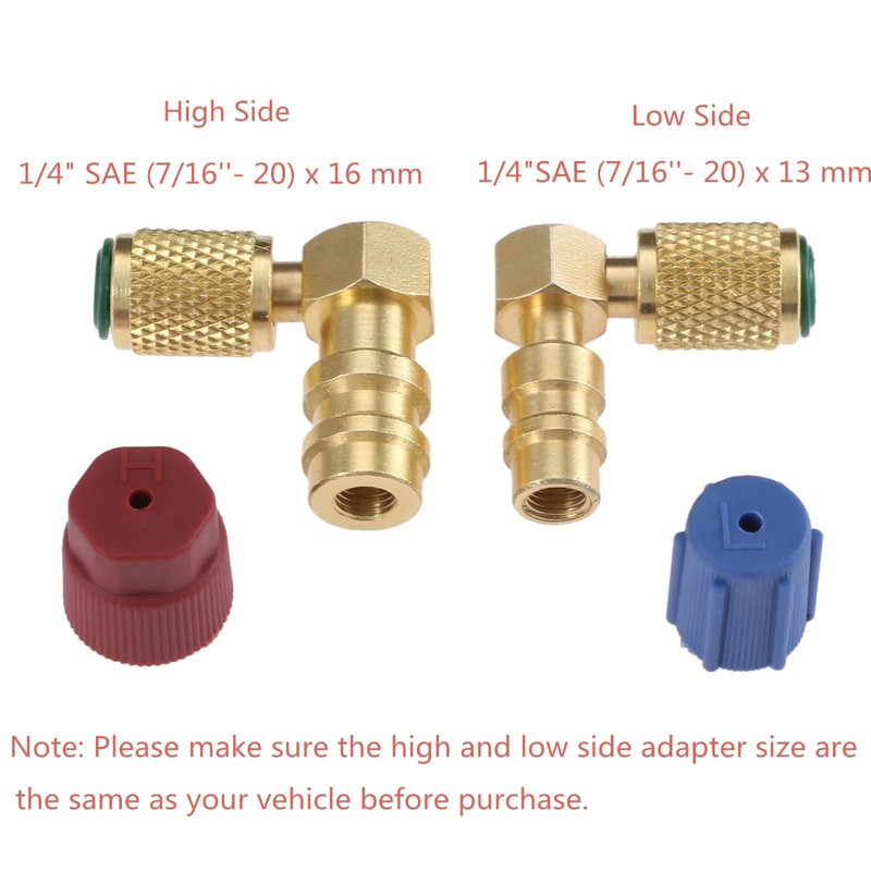 R12 to R134 A High/Low AC Fitting Port Retrofit Conversion