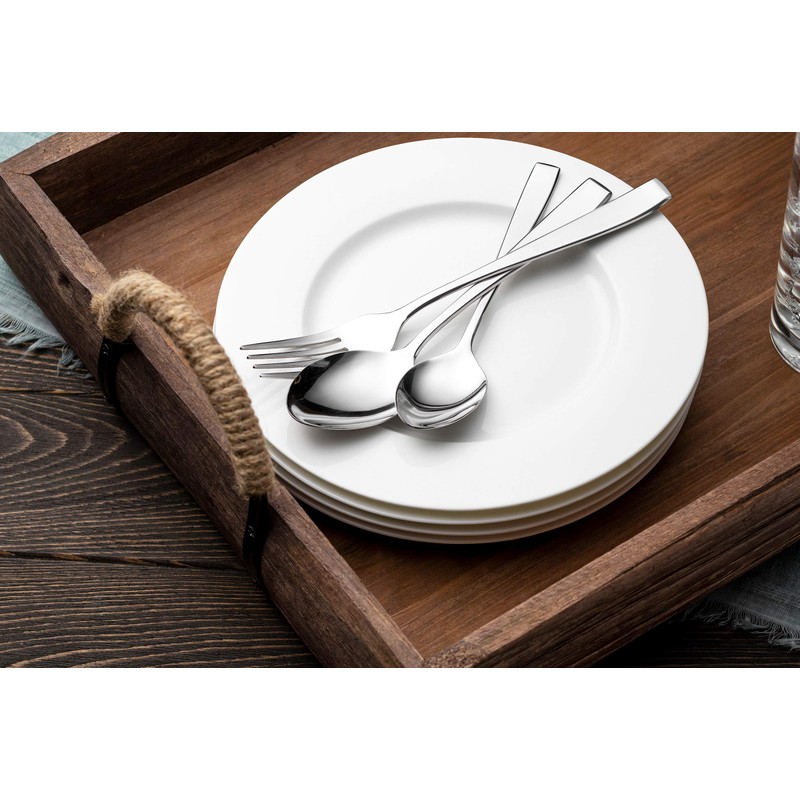 Godinger Silverware Set, Flatware Sets, Mirrored Stainless Steel Cutlery Set,