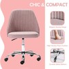 HOMEFLA Home Office Modern Linen Swivel Task Upholstered Fabric Desk