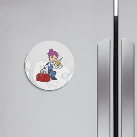 Unbranded Blaze Cartoon Gabby | 4'' X 4'' Round Decorative Magnet