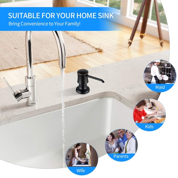 SVAVO Soap Dispenser for Kitchen Sink, Stainless Steel Sink Soap