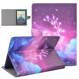 DETUOSI Universal 10.1 inch Tablet Case, 10 inch Tablet Cover,Travel Portable Protective Folio Leather Stand Shell Case【with 4 Fixed Rings】for All Kinds of 9.6-10.5 inch Android/iOS/Windows Tablet #11
