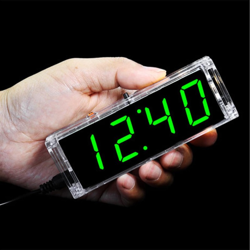 Hsthe Sea DIY LED Digital Clock Kit with Time, Temperature