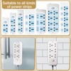 Yinkin 6 Pcs Power Strip Holder Self Adhesive Power Strip