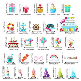 26pcs Cruise Door Decorations Magnetic Cruise Magnets for Door, Door Magnets Happy Birthday Cruise Ship Door Decorations for Refrigerator Car Magnetic Surfaces