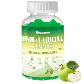 HMB and L-Leucine Gummies, 3000mg, with Trehalose, for Muscle Growth, Muscle Relief and Workout Recovery, for Adults & Elder, Non-GMO, Gluten-Free, Apple Flavor, 90 Gummies
