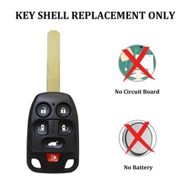 Key Fob Shell Case Replacement Fits for Honda Odyssey 2011 2012 2013 Keyless Entry Car Remote Cover N5F-A04TAA (V-6-BTN)