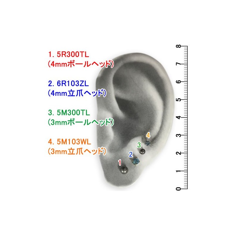 Safety Piercer, Gold, 0.1 inch (3 mm), Alexandrite Color, 5M106YL