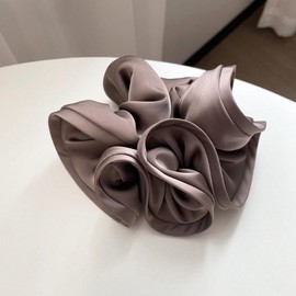 shefun Chou Silk Hair Rubber Volume Satin Hair Elastic Elegant Stylish Adult Ladies' Hair Ornament JP218 (Light Purple Gray)
