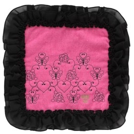 ANNA SUI 001219-0001-01 Large Towel Handkerchief 11.0 inches (28 cm) Gathered Frill (Pink) Women's Towel Hand Towel