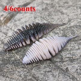 Soft Swimming Lure Worm, Bionic Lure, Multiple Color Sizes To Meet Daily Needs, Fishing Lure, Outdoor Fishing Accessories - Color: Off White, Specification: 4 counts 10cm