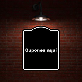 Cupones aquí Spanish BLACK Minimalist Aluminum Composite Sign 15 x 18 inches