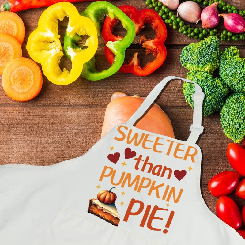 CENWA Pumpkin Pie Apron Baker Gift Sweeter Than Pumpkin Pie