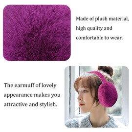 Yuoahcn Women Winter Ear Muffs Faux Fur Warm Earmuffs Lady Girls Plush Ear Warmers Outdoor Ear Covers Headband (Purple)