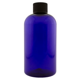 GreenHealth 8 fl oz Cobalt Blue Plastic Bottle with Black Cap (Single)