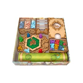 TowerRex Organizer for Flamecraft with 7 Dragons Tray - Upgrade Board Game with Storage Box Organizer for Cards, Tokens and Dice - Accessories Upgrade for Components of Flamecraft