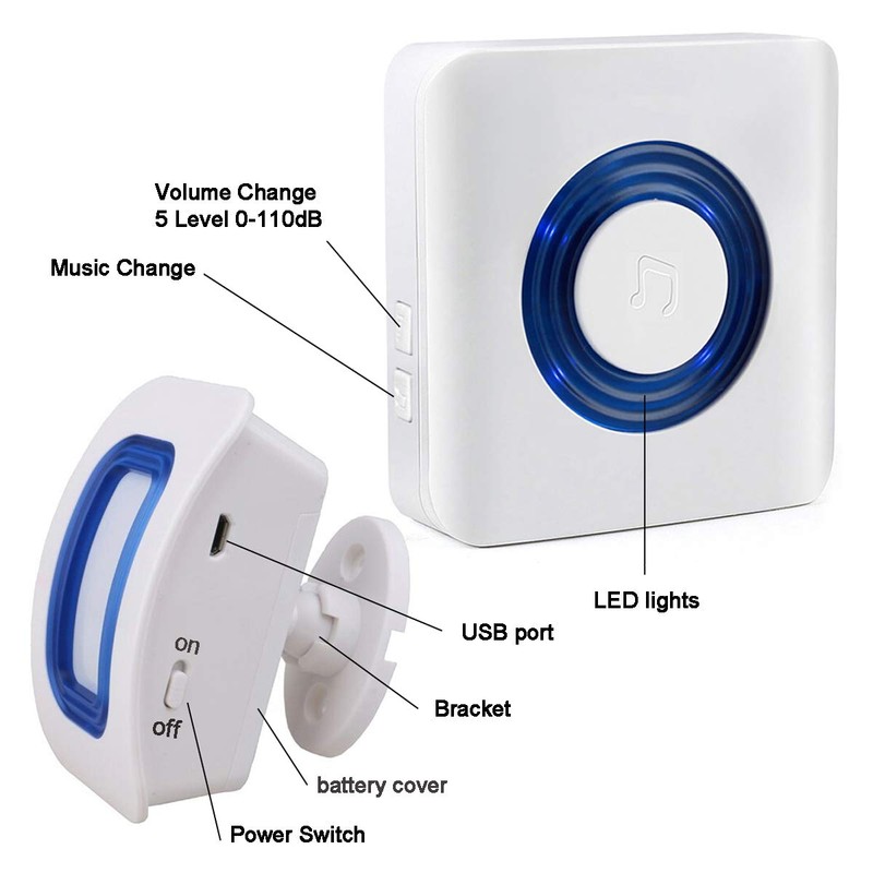 Caregiver Pager Motion Sensor Alert Room Bed Alarm and Fall
