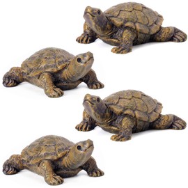 YASYU Realistic Sea Turtle Figurines,4Pcs Miniature Tortoises Figurines,Mini Tortoise,Tiny Turtles,Ocean Sea Animals Figures, 7 x 5.6 x 3 cm