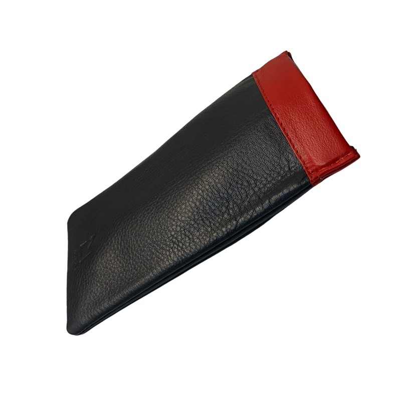 Mala Leather Two Tone Wide Snaptop Real Leather Glasses case