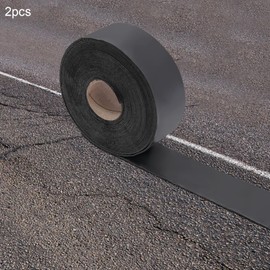 Self-adhesive Pavement Tape, 2 Rolls Crack Tape, Crack Filler Tape, Outdoor Asphalt Tarmac Joint Tape, Peel and Self-adhesive Crack Filler Tape for Cement Road (2 rolls 8 cm x 15 m 2.5cm thick)