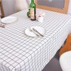 Hodeacc Plaid Tablecloth, Cotton Linen Tablecloth, White/Black Plaid Non-fading, Dustproof,