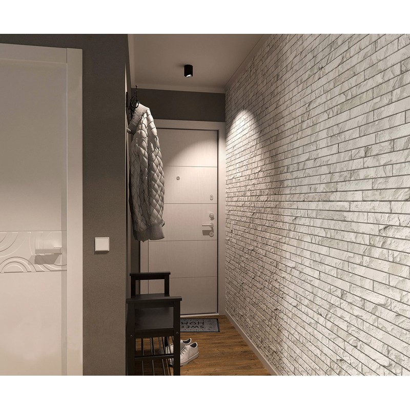 Dundee Deco White Grey Faux Stone PVC 3D Wall Panel,
