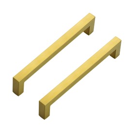 Ravinte 18 Pack 6-1/4 Inch Kitchen Square Cabinet Handles Brushed Brass Cabinet Pulls Stainless Steel Drawer Pulls Kitchen Cabinet Hardware Kitchen Handle