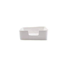 Vietri Melamine Lastra White Dinner Napkin Holder, 9.5" Shatterproof Paper Towel Tray/Tissue Basket