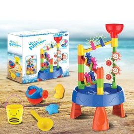 Masyrt Sand Water Tables, 33 * 31 * 13 Sand and Water Play Table Sandpit Table for Children Children's Play Table Beach Toy Set for Indoor and Outdoor Use (color)