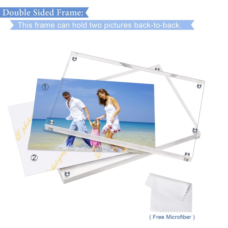 Acrylic Photo Frames 15 x 20 cm (6x8 inch), Magnetic