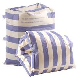 Arm Float for Kids and Adults, Vintage Striped Pool Arm Floats with Dual Valves PVC Inflatable Swim Floaties for Toddler and Adults 35-175 LBS(Blue White)