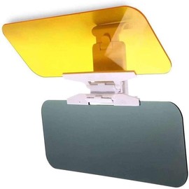 Yeglg Car Sun Visor, 2 in 1 Anti-Glare, Adjustable Sunshade and Night Vision Visor Extender, Two-tone, ABS, Grey, Yellow, Passenger Car