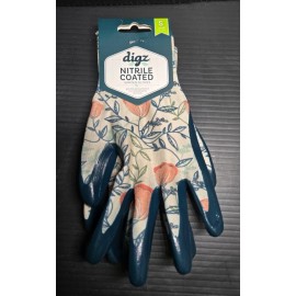 Digz Asst Size S, M, or L Digz Floral Pattern Nitrile Coated ~ Non-slip Garden Gloves - S