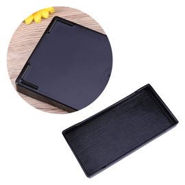 POPETPOP Reptile Bowl: Plastic Reptile Water Dish, Black, 8.07x4.13x0.78inch, Ideal for Turtles, Lizards, Snakes, Shallow Design for Easy Access