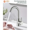 Hbronzeshower Bathroom Tap, 360° Swivel, Single-Lever Basin Mixer Tap (Brushed)