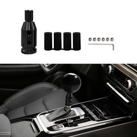 HAOBO Gear Shift Knob Adapter, Shifter Knobs Adapter, M12×1.25 Aluminum Alloy Shifter Adapter with Plastic Hose, Shifter Knob Boot Retainer Gear Stick Connector for Non-Threaded Shifters (Black)