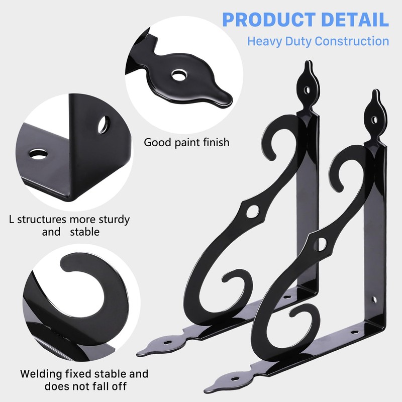 Tivcck 10 Pack Decorative Shelf Brackets,7.4Inch Wall Mounted L Shape