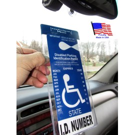 Mirortag Silver by JL Safety- Handicap Parking Placard Holder, Magnetically Display & Put Away Your Disabled Permit Tag with Eyes Closed. Made in USA