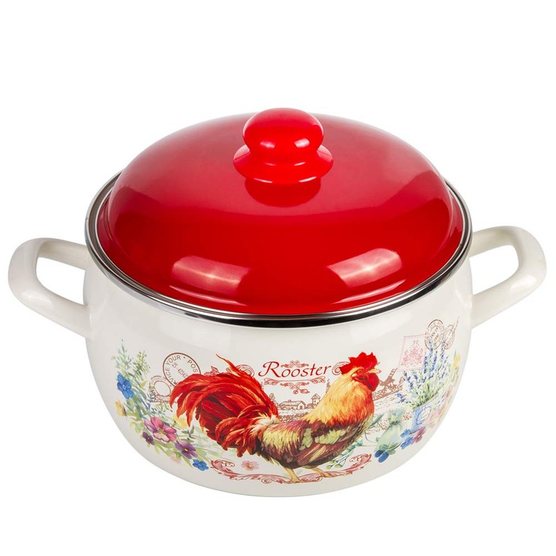 Enamel Stock Pot Rooster Enamel Cooking Pot Enameled Pot with