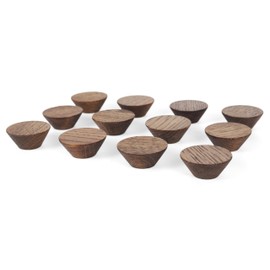 12 Pack Wood Cone Cabinet Knobs (Brown) - 4,1cm Diameter Round Shape - Wooden Drawer Pulls for Cabinets Doors, Dresser and Drawers Knob, Kitchen Cabinet Door Handle Cone Cabinet Knobs (12 Brown)